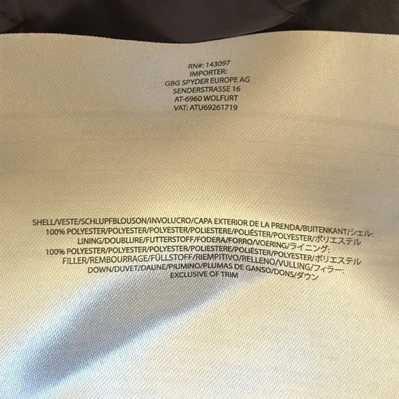 Spyder sz S Syrround Vest Black 700 down filled zip pockets NWOT zip front - Picture 9 of 9